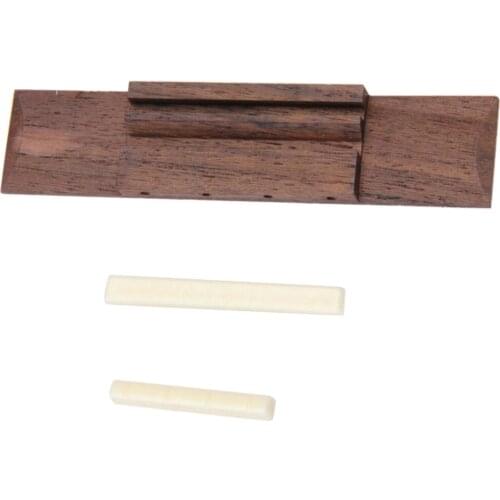 Rosewood Bridge & ABS Ivory Nut Slotted and Saddle Set for Ukulele Accessory
