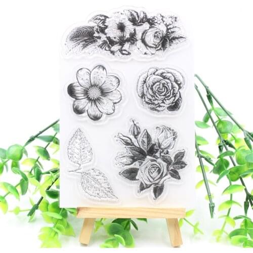 YPP CRAFT Flowers Transparent Clear Silicone Stamps for DIY Scrapbooking/Card Making/Kids Crafts Fun Decoration Supplies 677