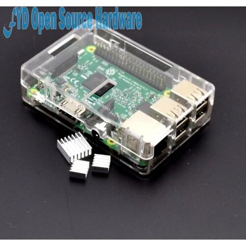 Raspberry Pi 3 Model B Board+shell Heat sinks 1GB LPDDR2 Quad-Core WiFi&Bluetooth