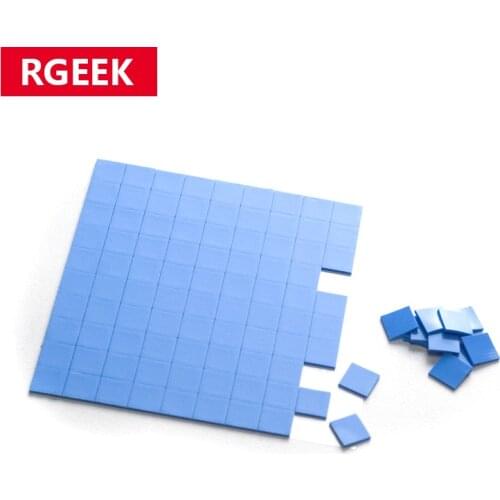 RGEEK 100 Pcs Blue 10mm*10mm GPU CPU Heatsink Cooling Conductive Silicone Pad Thermal Pad