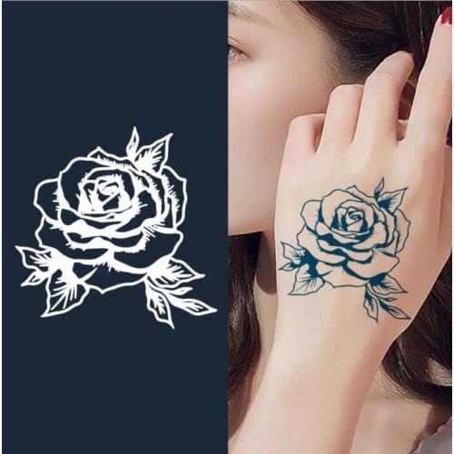 Hand rose tattoo Waterproof Temporary Tattoo Sticker Flower Rose Fake Tatto Flash Tatoo Hand Arm palm finger Back Tato body