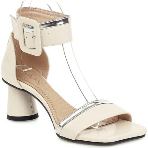 Big Size Simple sandals with buckle high heels sandals women shoes woman summer ladies