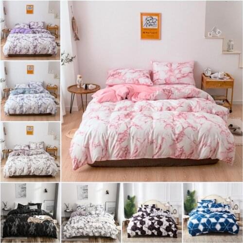 Modern Marble Bedding Set Luxury Marble Printed Duvet Cover Set with Pillowcovers Soft Brushed Microfiber Quilt Cover Kids Women