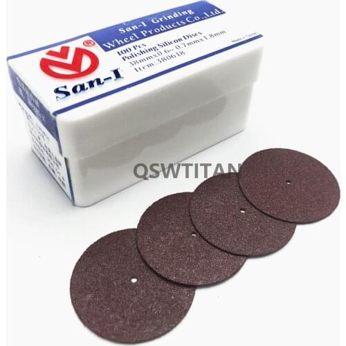 Dental Lab Technician Materials San-1 Polishing Silicon Discs For Metal Copings 38*0.6-0.7*1.8mm 100 pcs/box
