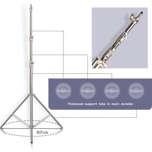 SH 2.8M Heavy Duty Tripod Light Stand Stainless Steel Photography Studio Support For Led Light Photo Studio Load weight 10kg