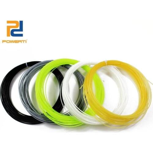 POWERTI 5pcs/lot 1.30mm Tennis String Training Nylon Soft Multifilament Synthetic Training Tennis Racket String 12m