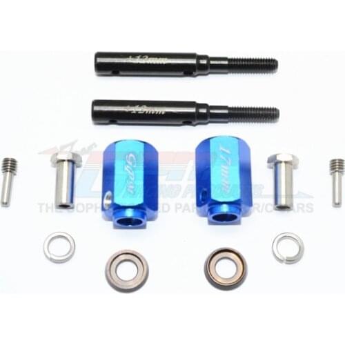 ALLOY HARDEN STEEL EXTENDED LENGTH F/R STUB AXLE+17MM HEX -SET TRX4017/+12 FOR TRX-4 TRX4 82056-4 DEFENDER TRAIL CRAWLER