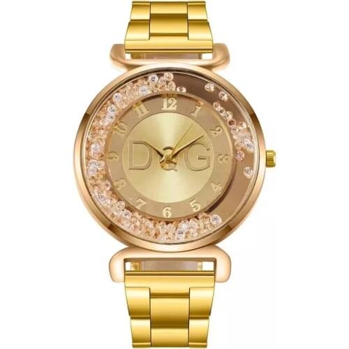 Reloj Mujer 2021 Fashion Golden Quicksand Rhinestone Men Women Quartz Watches Luxury Brand DQG Sports Dress Ladies Watch Relogio