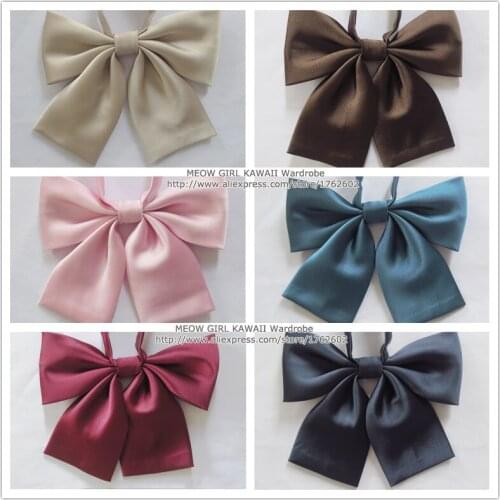 1Piece Classic British Japanese School Girls JK Uniform Bow Tie Cute Pure Colors Lolita Necktie 7 Colors Cosplay
