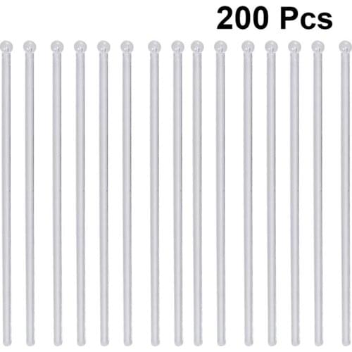 100/150/200pcs Transparent Cocktail Drink Bar Muddler Round Head Stirring Mixing Sticks Swizzle Stick Ladle Stirrer For Cocktail