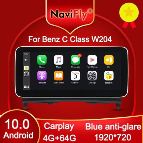 12.5" Blu-Ray Anti-Glare Screen For Mercedes Benz C Class W204 2008-2010 Android10 Car Multimedia Player Navigation GPS 1920*720