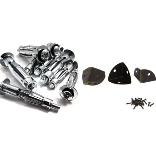 8 Pcs 25 mm Box Corner Protector Screen Protectors & 20 Pcs M4 X 38mm Plasterboard Cavity Wall Fixings Anchors Plugs