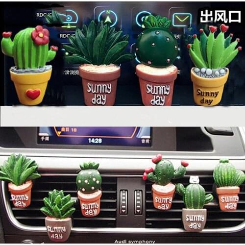 Car Air Freshener Cactus Plants Perfume Vent Outlet Air Conditioning 3d Fragrance Clip Cute Creative Ornaments