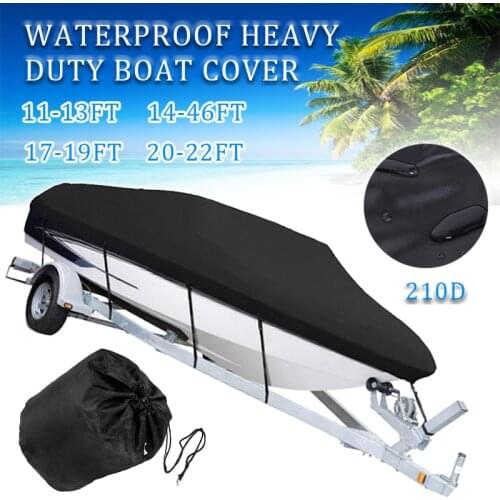 11-13ft 14-16ft 17-19ft 20-22ft barco Boat Cover Anti-UV Waterproof Heavy Duty 210D Marine Trailerable Canvas Boat Accessories