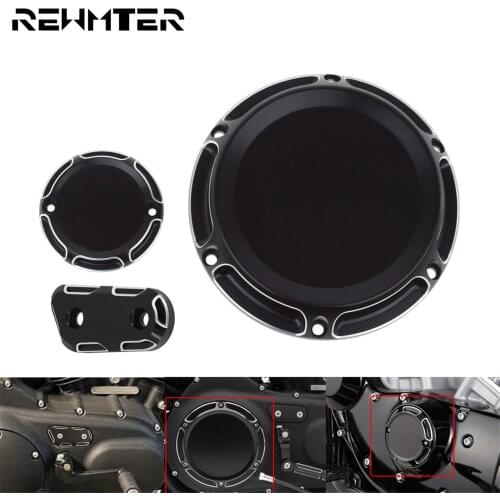 Motorcycle CNC Derby Timer Timing Cover With Inspection Cover Set Black For Harley Sportster XL 883 1200 XR Iron Custom 04-2017