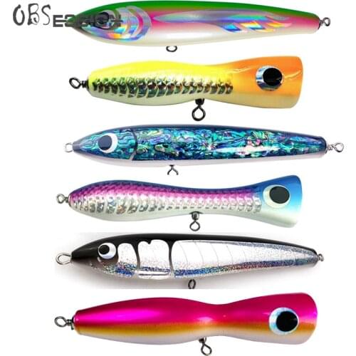 Wooden Trolling Lure 65g 70g 90g 120g 140g Big Game Topwater Surface Popping Pencil bait Deep Sea Saltwater Fishing Tuna Tackle