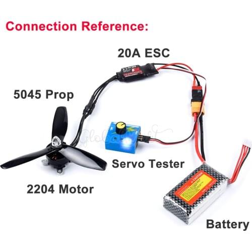 High Power Airplane 2204 2300KV Brushless Motor Skywalker 20A ESC 5045 Propeller Props Servo Tester Servotester RC Toy Fan DIY