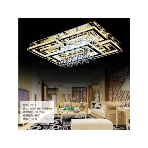Wire cutting crystal lamp rectangular living room lamp postmodern minimalist LED ceiling lamp creative bedroom lamp lighting