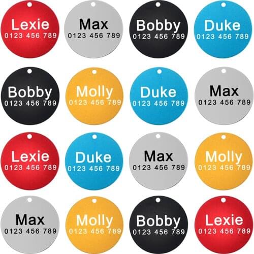 Dog Cat Id Tags DIY Personalized Dogs Id Tag Stainless Steel Tags Engraving Name Telphone Number Pet Supplies