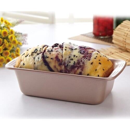 Baking tools Durable rectangle toast box Champagne gold Cake pan Bread baking MetalTray Baking Kitchen Cooking Tools BM-012