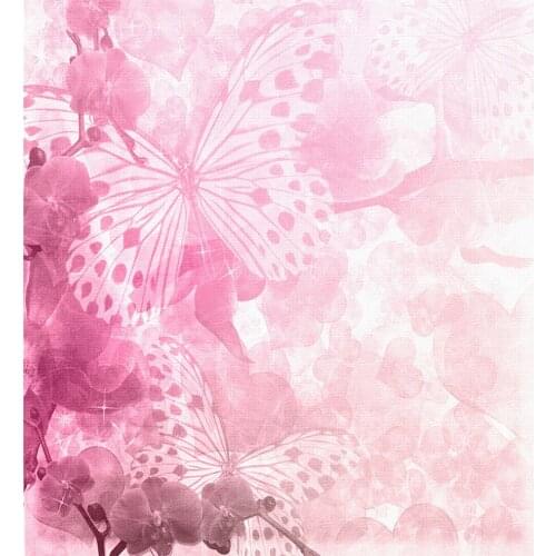VinylBDS Photo Studio Backdrop Pink Background Pink Flower Butterfly Kate Photo Studio Props Baby