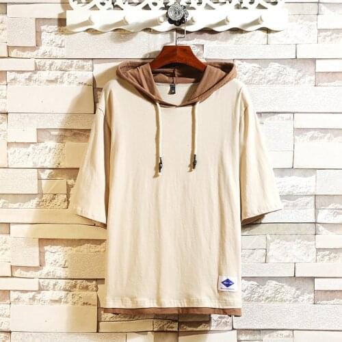 Classic Mens Clothing Tops & Tees T-Shirts Plus Asian Sizes M-4XL 5XL 2020 Summer Short Sleeves Brand With Hooded Tshirt