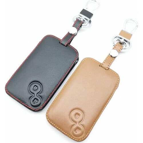 Leather Car Key Case Keychain Protector Holder for Renault Laguna 2 Buttons Smart Remote Fob Shell Cover