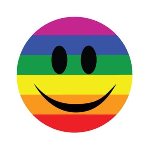 Creative Cartoon Smiley Face Color Car Sticker for Car Bumper Window Motorcycle Waterproof Car Accessories Interior KK12*12cm