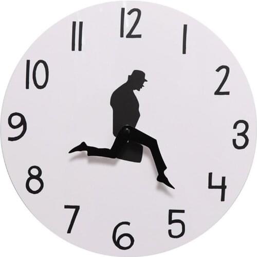 Creative Man In Suit Stylish Wall Art Clock Acrylic Running Office Worker Wall Clock Room Decor Hanging Ornament For Office