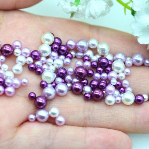 20 Gram 3mm-6mm Lavender Feelings Round Pearls Assortments|DIY Shaker Cards Fillers|Silme Crafting Filler Accessories