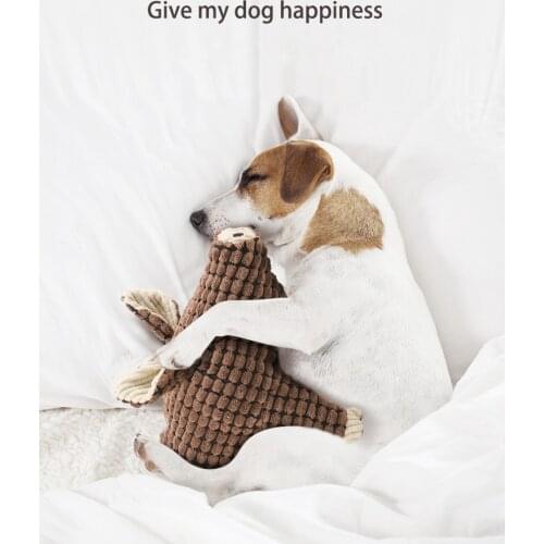 Cute Plush Dog Sleeping Pig Toys bite resistant Pet for Small Medium Big Dogs Teddy Corgi puppy golden hair Pet Vocal toys