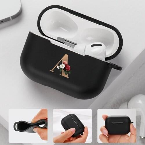 Cute Floral Gold Initial Alphabet Letter Cover For Airpods Pro Case Protective Capa Soft Silicone For Apple Air Pods Pro 3 Funda