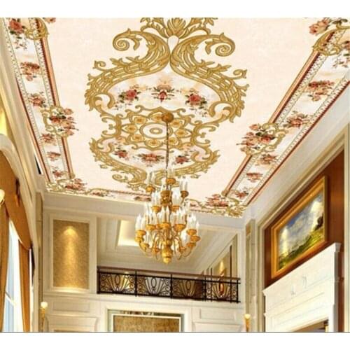 Beibehang Customized Wallpaper Fashion High-end Ultra HD Rice Red Stone European Ceiling European Carpet Floor Wallpaper