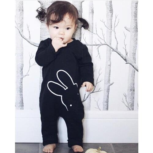Autumn Newborn Baby Boys Girls Romper Stylish Rabbit Print Loose Playsuit One Piece Jumpsuit Infant Baby Home And Sleep Clothes