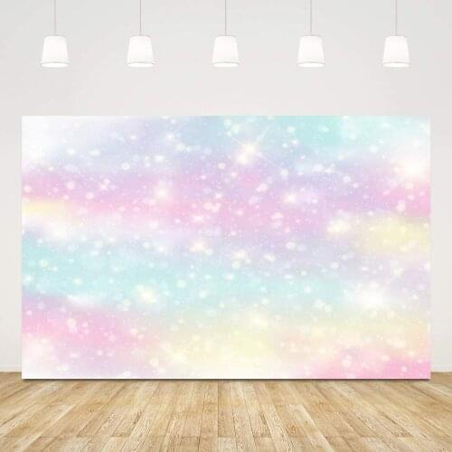 Rainbow Glitter Photography Backdrop For Birthday Banner Candy And Marble Colorful Photo Background Baby Shower Newborn Party