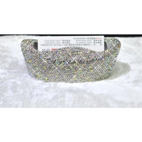 Crystal Card Holder Inlay Rhinestone Ingots Desk Organization Fengshui Figurines Office Desk Storage Stationery Organizer Bling