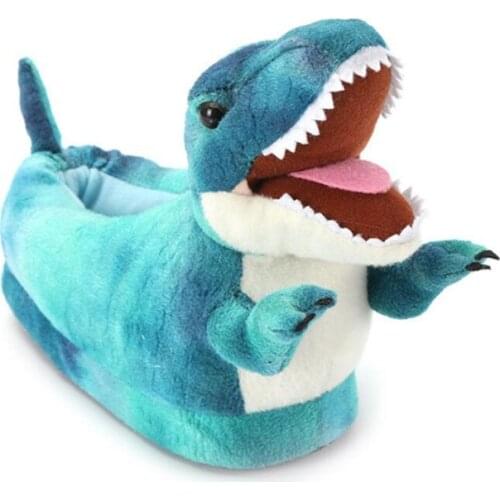 Men Indoor Funny Slippers New Arrival Dinosaur Slides Furry Home Slides Warm House Slippers Winter Home Slides Snug Cotton Shoes