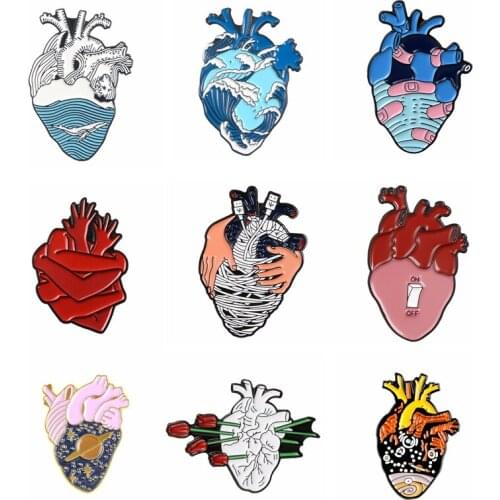 WEISHUOLI Heart Enamel pin Cute Cartoon bag badge jewelry metal brooches Wholesale for women