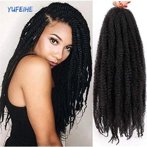 18Inch 100g Soft Kinky Twist Crochet Hair Ombre Synthetic Marley Braiding Hair Long High Temperature Fiber Golden Red For Women