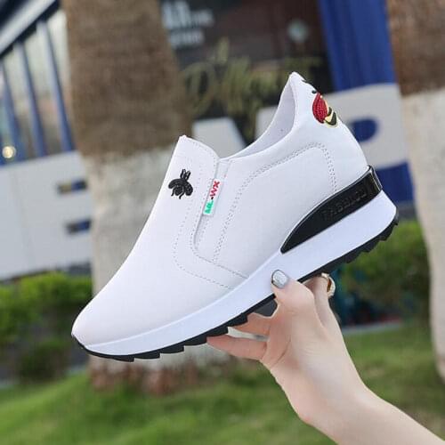 NEW Brand Spring Hidden Wedge Heels Casual Shoes Woman Platform Shoes Elevator 5CM High-heels Outdoor Walking Sneakers Women