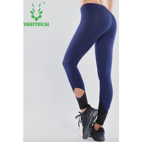 VANSYDICAL Women Gym Long Yoga Pants Women Sports Trousers Skinny Sexy Fitness Tight Leggings Running Pants