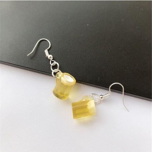 1Pair New drop Earring For Women Cool Mini Beer cup resin earrings jewelry Personality Gift For Woman