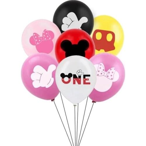 10pcs 12 Inch Disney Latex Balloons For Birthday Party Red Black Yellow Color Mickey Minnie Confetti Balloon Kit For Ba