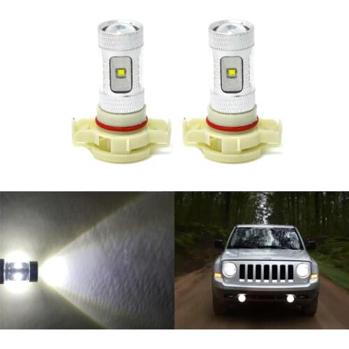 2x Projector White Led Front Fog Light Replacement Bulbs For Jeep Patriot 07-17 Car-Styling Super Bright Car Led Light Source