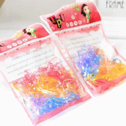 200pcs/lot Korean Candy Color Headwear Hair Ring Ropes Ponytail Holder Disposable Elastic Hair Bands for Girls Hair Accessories