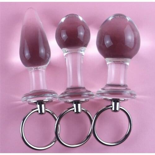 3 Szie Adult Sex Products Anal Sex Toys Butt Plug Glass Crystal Dildo Masturbation Glass Butt Plug Smooth Erotic Toys For Women