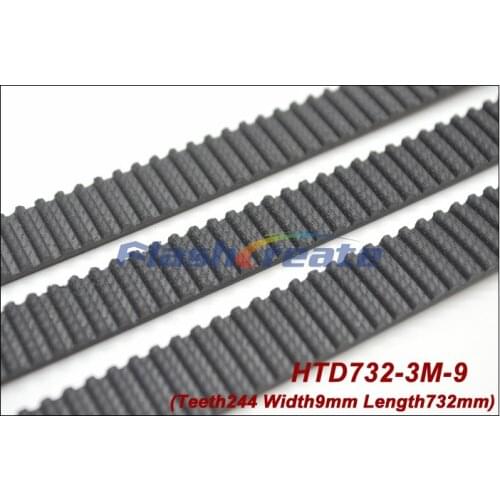 5pcs HTD3M belt 732 3M 9 length 732mm width 9mm 244 teeth 3M timing belt rubber closed-loop belt 732-3M S3M Belt Free shipping