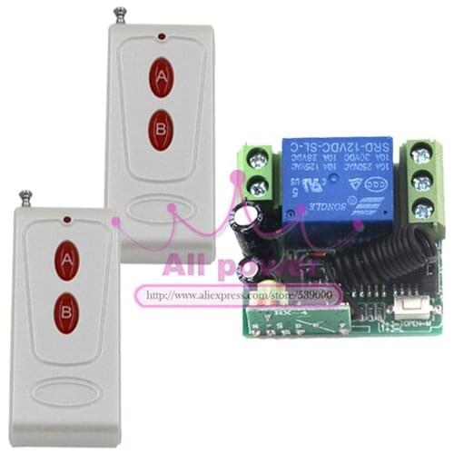 DC12V 1CH Fixed code receiver control system Wireless Transmitter receiver board rf waterproof momentary switch