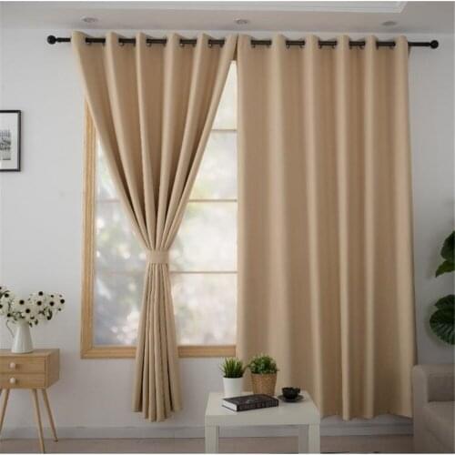 Decoration curtains Simple modern custom solid color new Chinese style living room bedroom blackout curtains