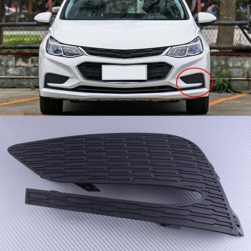 DWCX Black Plastic Car Left Front Bumper Fog Light Lamp Cover Bezel Decoration Moulding Fit for Chevrolet Cruze 2016 2017 2018